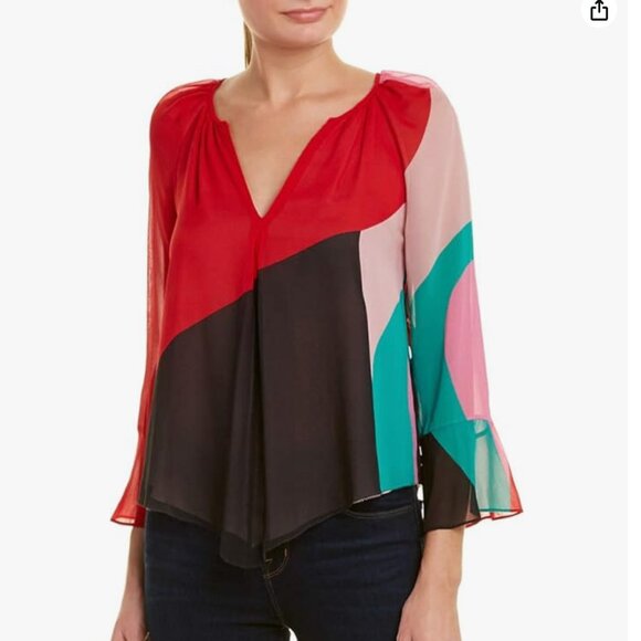 Joie Quinlynn Silk Blouse, M - Picture 2 of 8